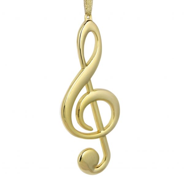 Gold Treble Clef Ornament